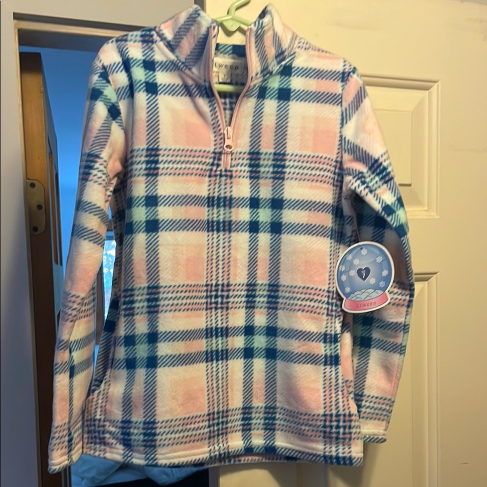 Pink and Blue Plaid Kids Top